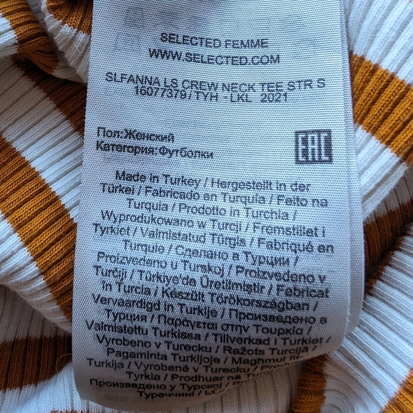 Selected/Femme Striped Long Sleeve T-shirt - Picture 7 of 14